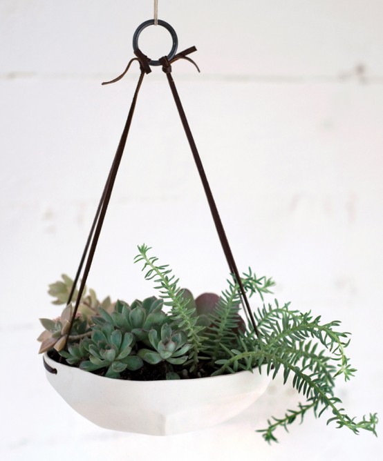 Faceted Hanging Tray That Can Be Used as As a Flowerpot