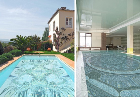 Fascinating Swimming Pool Design With Mosaic Glass Tiles By Glassdecor