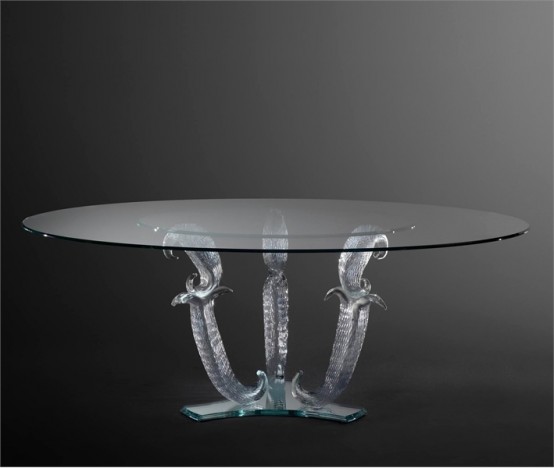 Glass Top Dining Table With Original Base