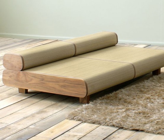 Japanese Eco Friendly Sofa And Ottoman Agura By Sajica