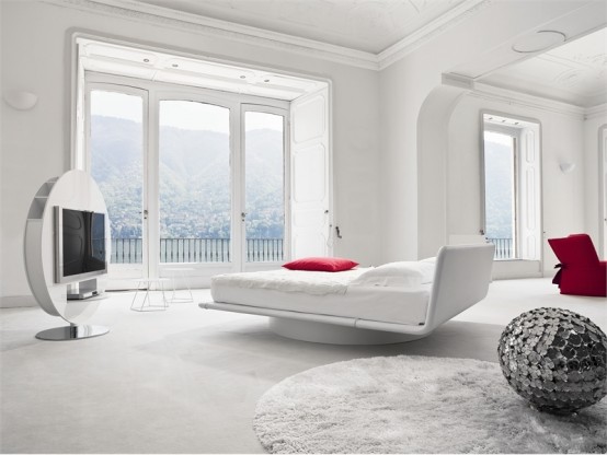 Leather Bed For White Bedroom Design Giotto By Bonaldo