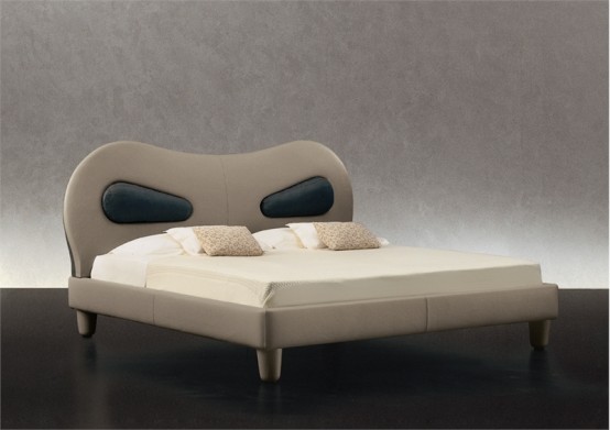 Leather Bed With Practical Headboard Venice By Giorgetti