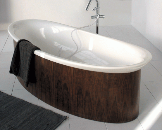 Luxury Bathtubs in Wooden Finish by Lacava