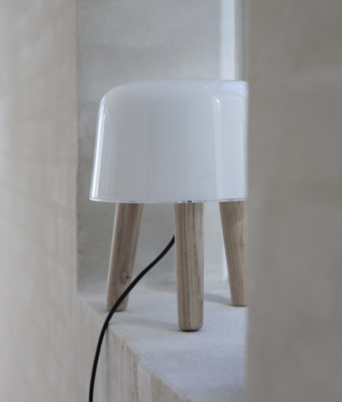 Milk Lamp Wood Sweden Table Lamp