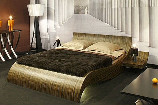 Modern Bed With Curved Base Invitation's Bed By Thomas De Lussac Sarl
