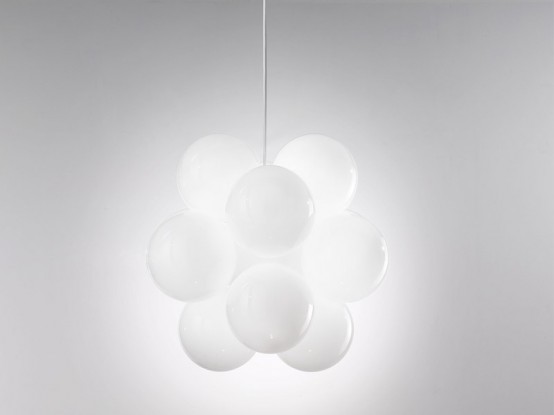 Modern Glass Ceiling Lamp Babol De Majo Illuminazione