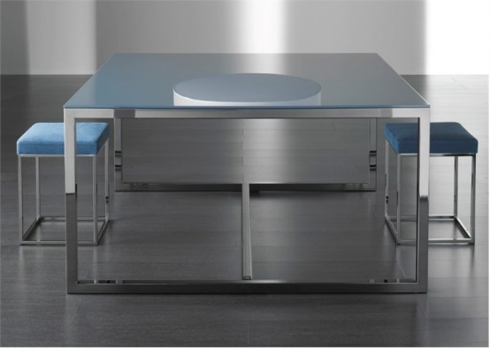 Modern Minimalist Dining Table – Irons by Meridiani