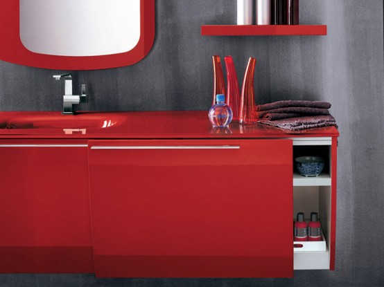 Modern Red Bathroom Furniture By Artesi
