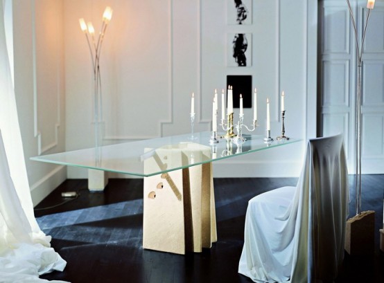 Modern Dining Table With Stone Base Vicenza Shapes From Diotti A&F