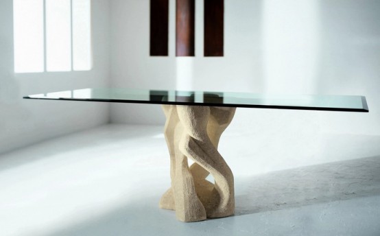 Modern Dining Table With Stone Base Vicenza Shapes From Diotti A&F