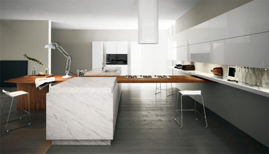 Modern Kitchen With Luxury Wooden Finish Yara Vip By Cesar 