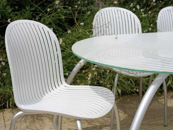 Modern White Outdoor Tables And Chairs Loto & Ninfea From Nardi