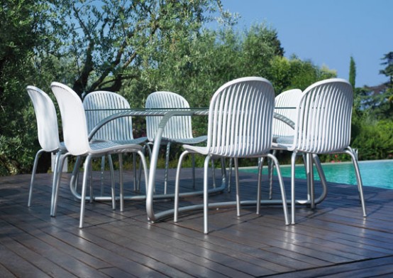 Modern White Outdoor Tables And Chairs Loto & Ninfea From Nardi