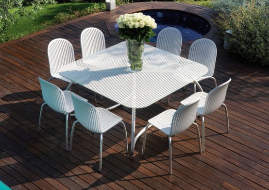 Modern White Outdoor Tables and Chairs - Loto & Ninfea ...