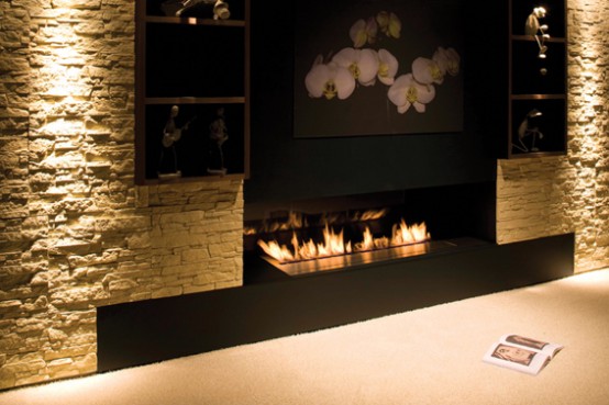 New Modern Fireplace Fire Line From Planika