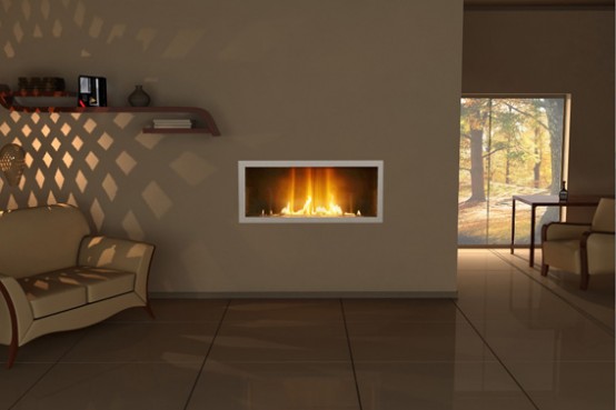 New Modern Fireplace Fire Line From Planika