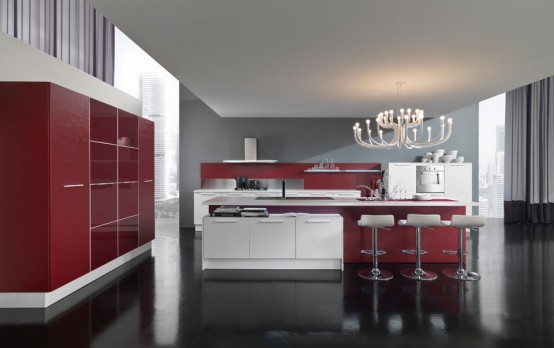 New Modern Red And White Kitchen Design   Ego By Vitali Cucine
