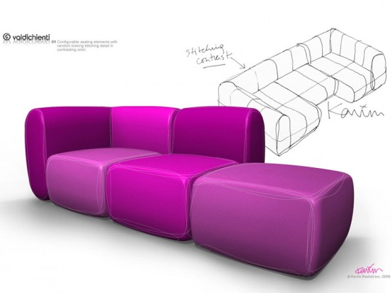 New Awesome Pink Bed And Modular Sofa From Valdichienti