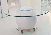 Original Glass Top Round Office Table Saturno By Staino&Staino
