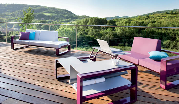 Outdoor Furniture Set With Adjustable Coffee Table Kama By Ego Paris