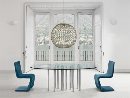 Rectangle And Round Glass Top Dining Tables – Mille by Bonaldo