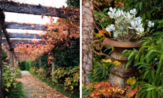 Romantic Garden Design Around Victorian Era Home