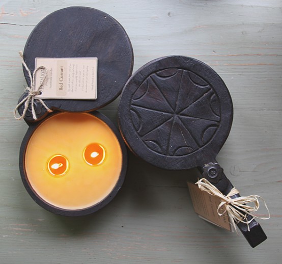 Rustic Decorative Candles Wooden Spice Pots From Himalayan Trading Post 