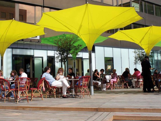 Sun Umbrella With LED Lights Tulip By MDT Tex