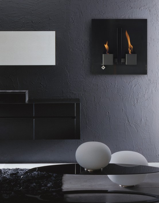 Unique Wall Mounted Fireplace By Aktys