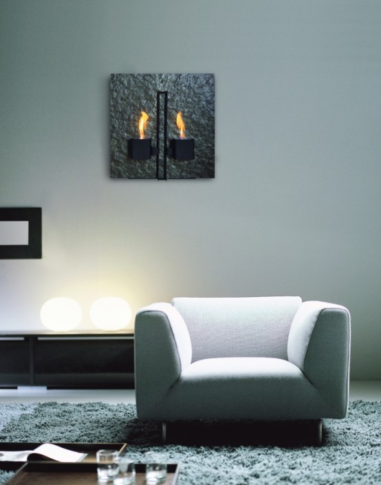 Unique Wall Mounted Fireplace By Aktys