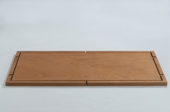 Very Flat Folding Table by Lodovico Bernaradi