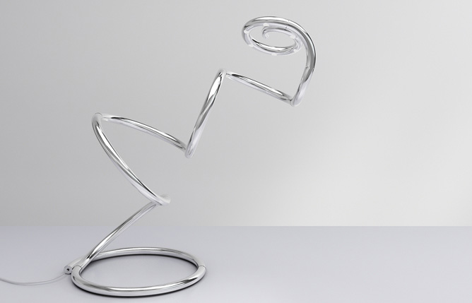 Very Flexible Modern Table Lamp PizzaKobra By Ron Arad