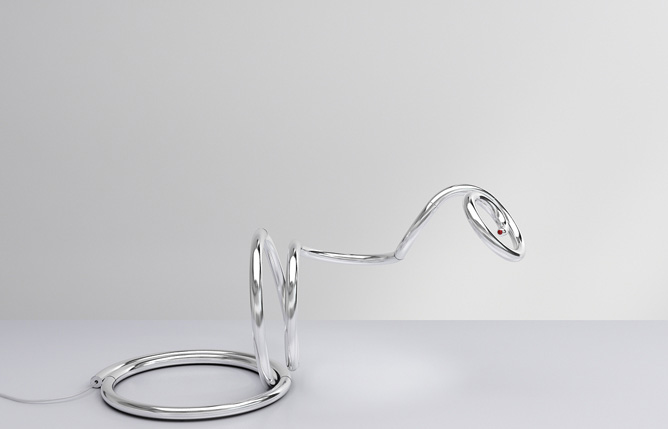 Very Flexible Modern Table Lamp PizzaKobra By Ron Arad