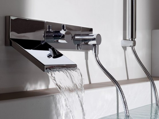 Wall Mount Waterfall Faucet For Stylish Bathroom By Zuchetti