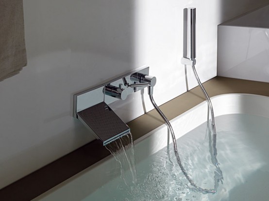 Wall Mount Waterfall Faucet For Stylish Bathroom By Zuchetti