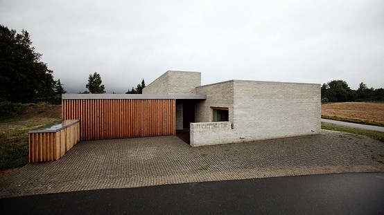 A Single Family House Overlooking Fields And Fyn Beech Forest