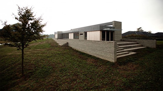 A Single Family House Overlooking Fields And Fyn Beech Forest