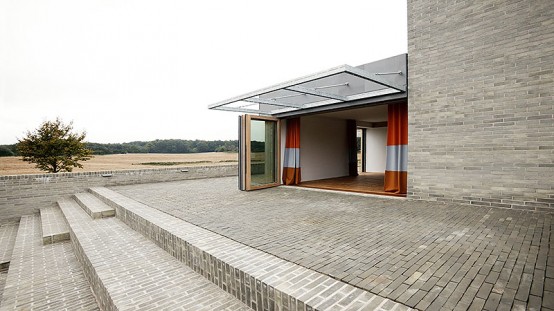 A Single Family House Overlooking Fields And Fyn Beech Forest