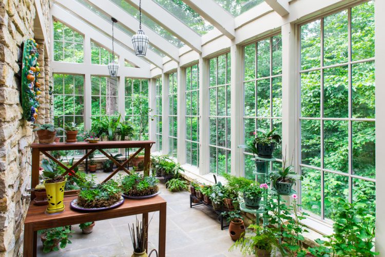 add glass roof and windows to a back patio and you got yourself a beautiful organgery