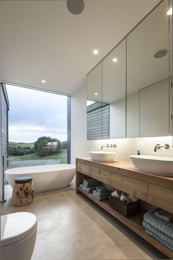 38 Adorable Bathroom Designs With View - DigsDigs