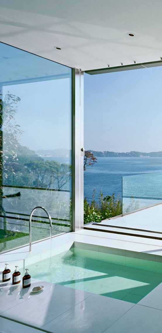 38 Adorable Bathroom Designs With View - DigsDigs