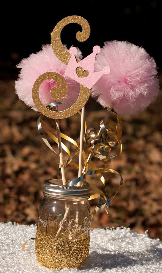 mason jar centerpieces for girl baby shower