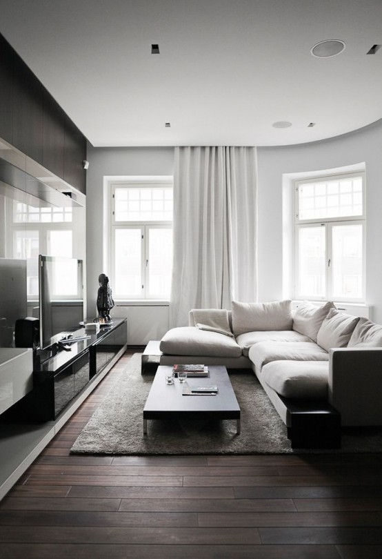 white minimalist living room
