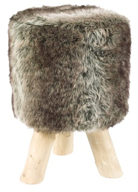 a simple faux fur stool - if you don't have it, you may add a cover to your existing one to make it cozy