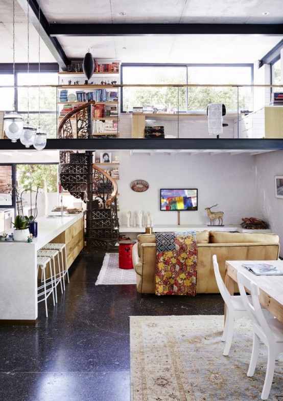 Airy Eclectic Loft With A Collection Of Art And Furniture