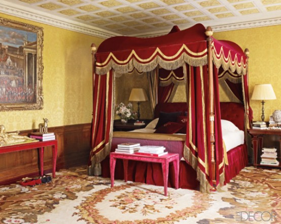 An Amazing Bedroom With A  Florentine Style Bed