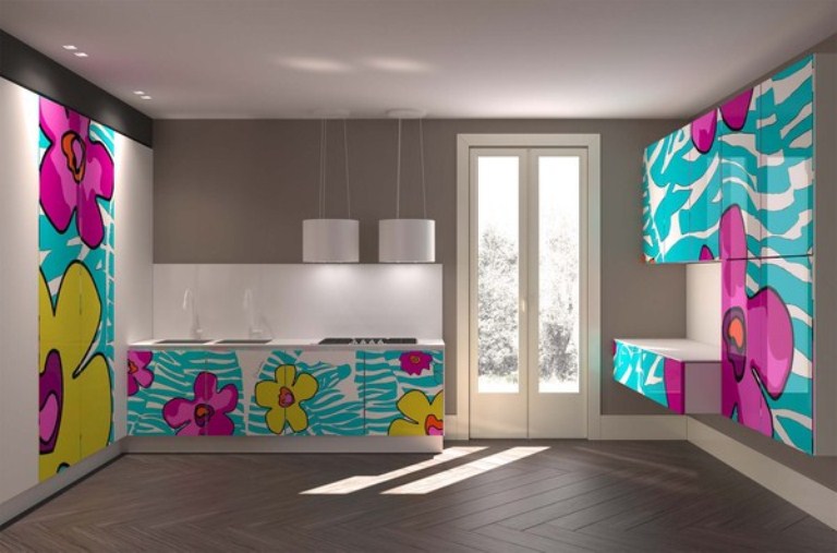 Amazing Colorful Kitchens With Different Patterns
