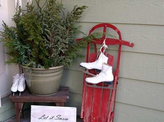 Hang yours or your kids sled somewhere on your porch for a subtle decoration.