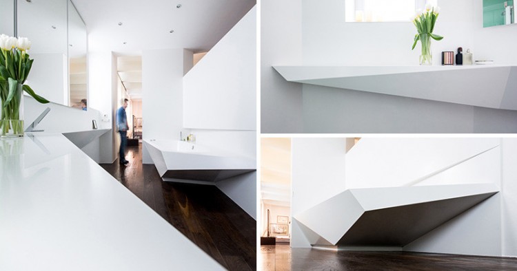 Awesome Angular Bathroom Design Inspired By The Shape Of Ice