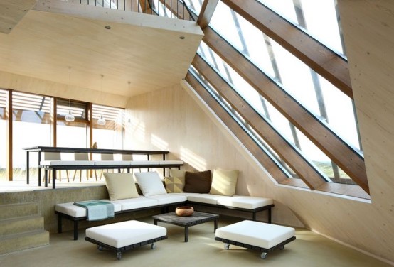 Angular Beach Home That Blends In With The Dunes